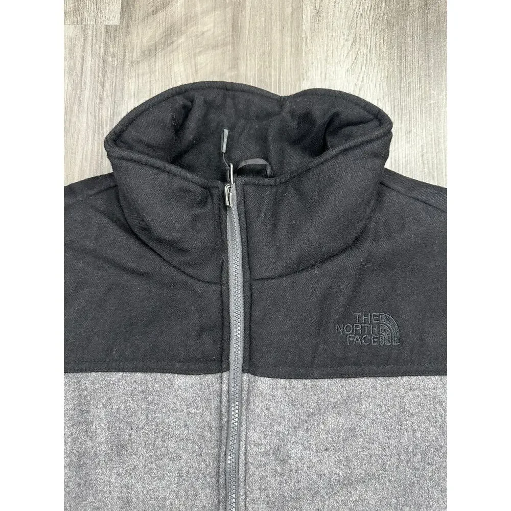 The North Face Wool Blend Retro Utility Vest Black Gray — Large